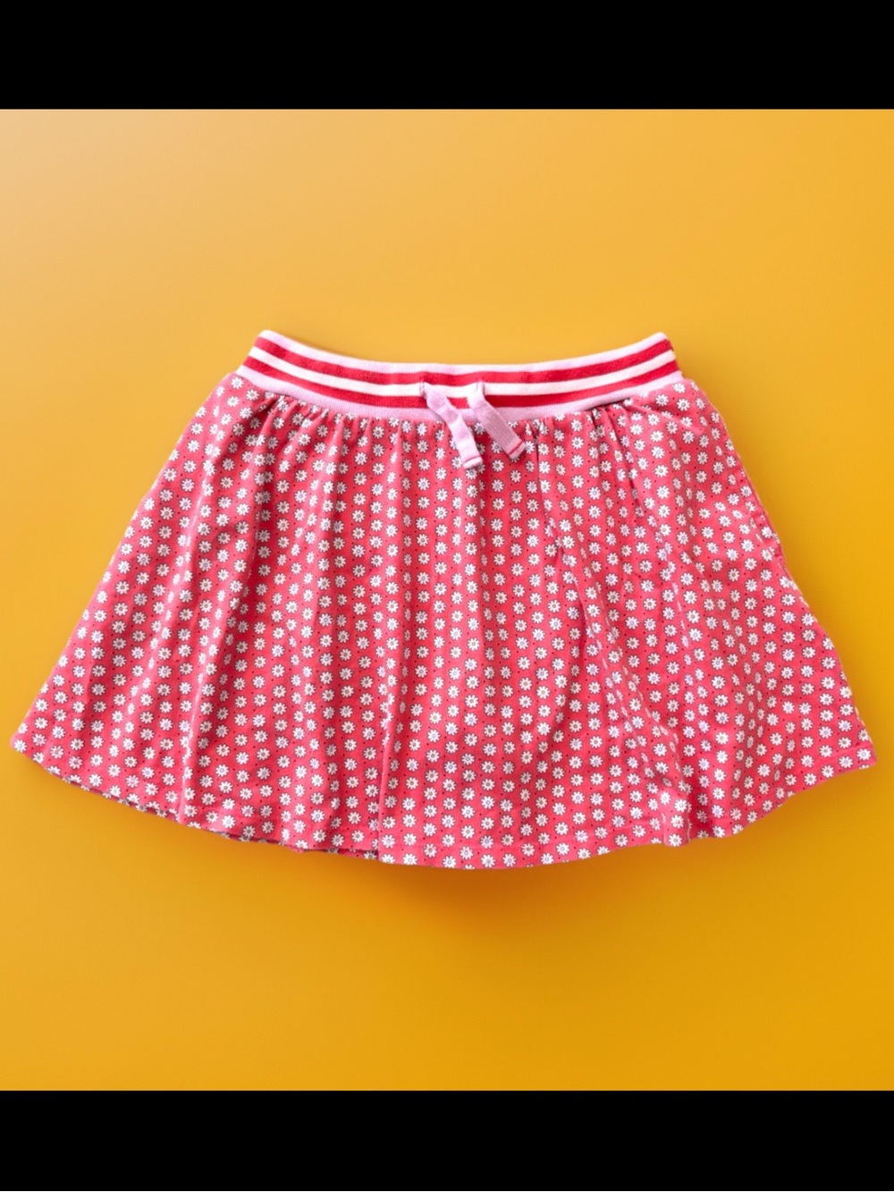 EUC Mini Boden Red White Floral Daisy Skort Skirt with pockets Girls size 8-9